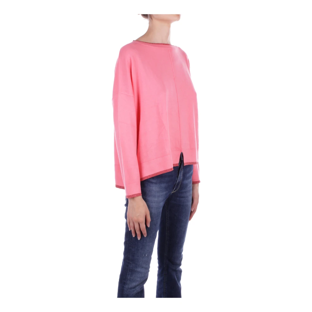 Liu Jo Fuchsia Sweater met Cut-Out Details Pink Dames