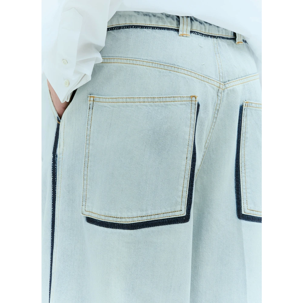 Maison Margiela Japanse Denim Jeans met Contrastdetails Blue Heren