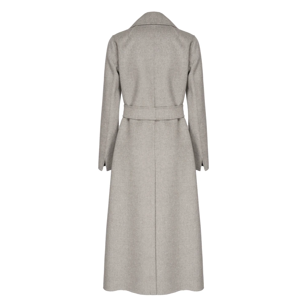 Max Mara Grijze wollen jas met riem Gray Dames