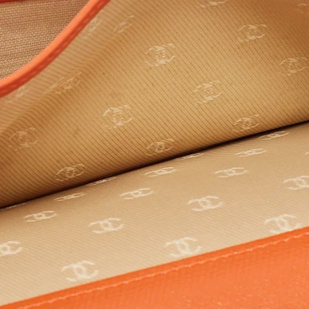 Chanel Vintage Pre-owned Leather wallets Orange Dames