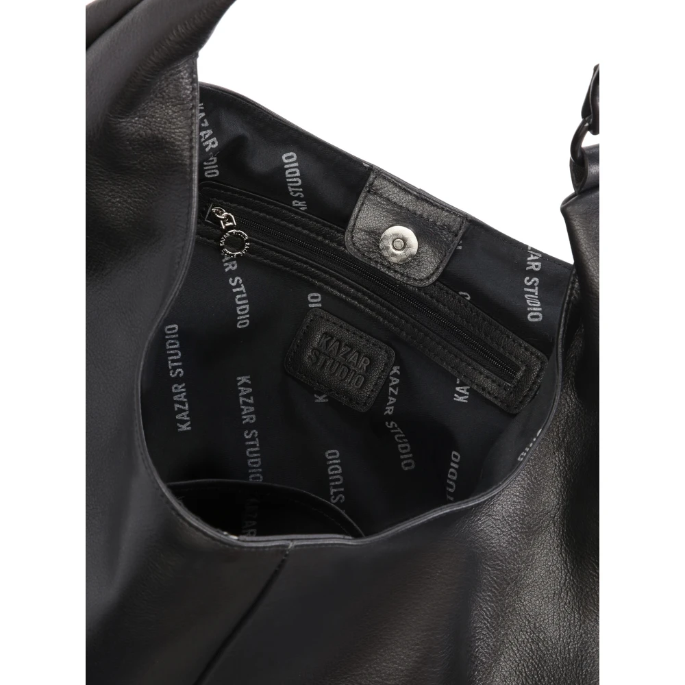 Kazar Studio Zwarte leren tas met schouderband Black Dames