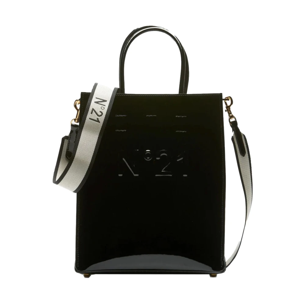 N21 Verticale Tote Tas met Logo Detail Black Dames