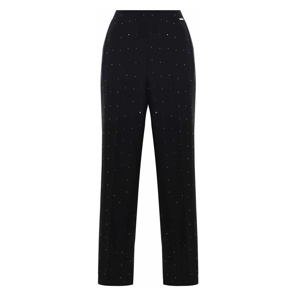 Kocca Rhinestone Straight Leg Trousers Black Dames