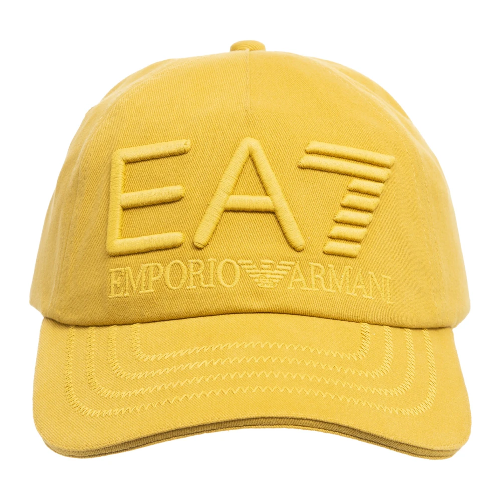 Emporio Armani EA7 Verstelbare Effen Logo Train Visibility Cap Yellow Heren