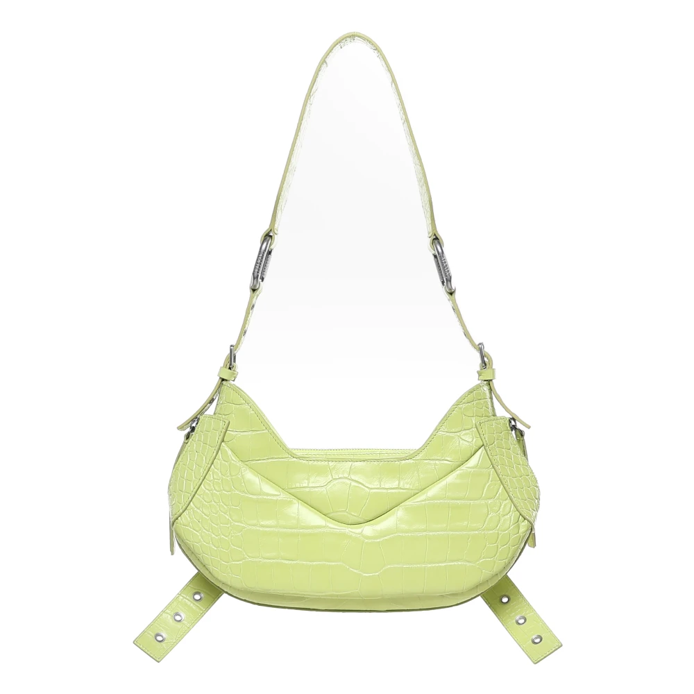 Biasia Kiwi Leren Schoudertas met Banddetail Green Dames