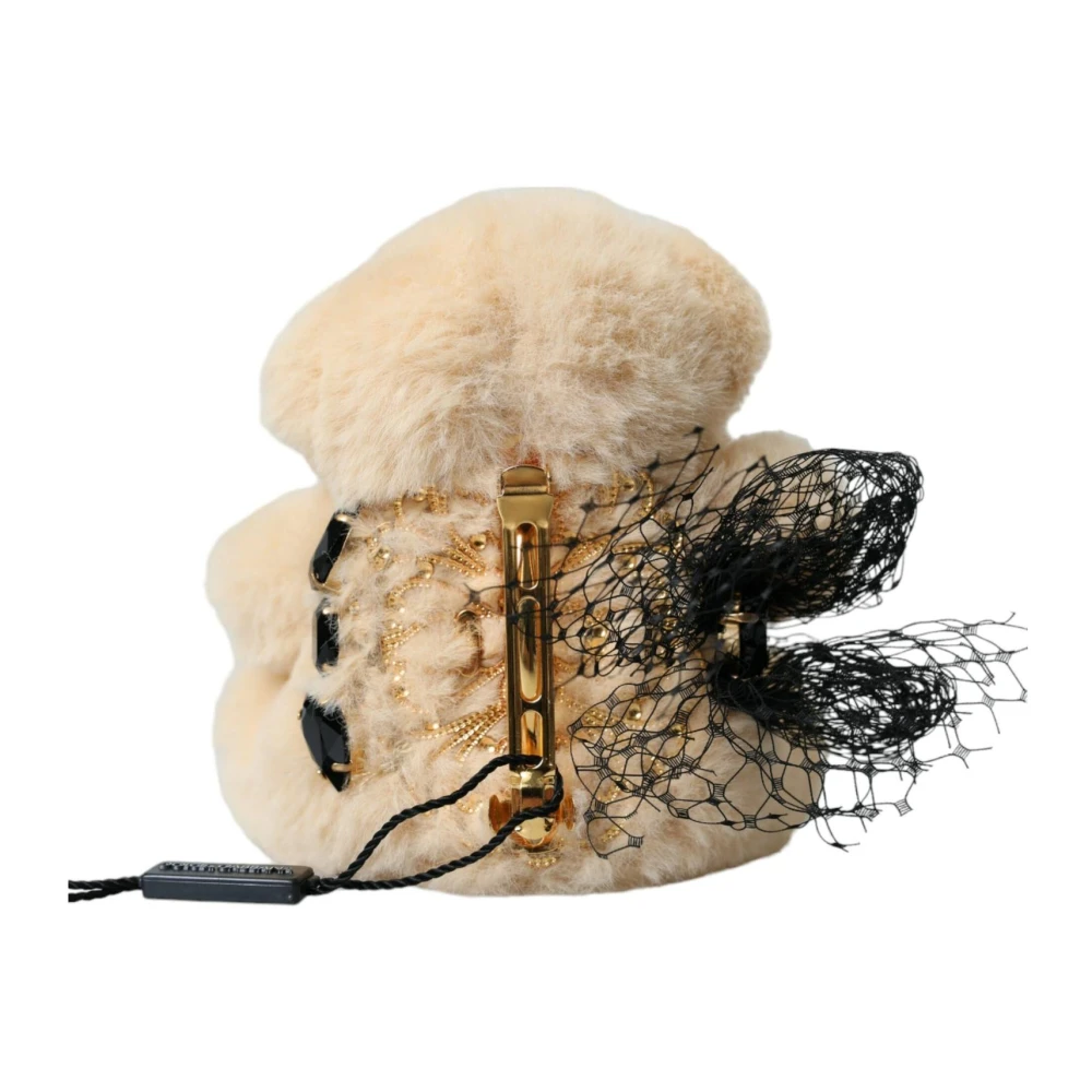 Dolce & Gabbana Teddy Bear Mesh Haarklipband Beige Dames