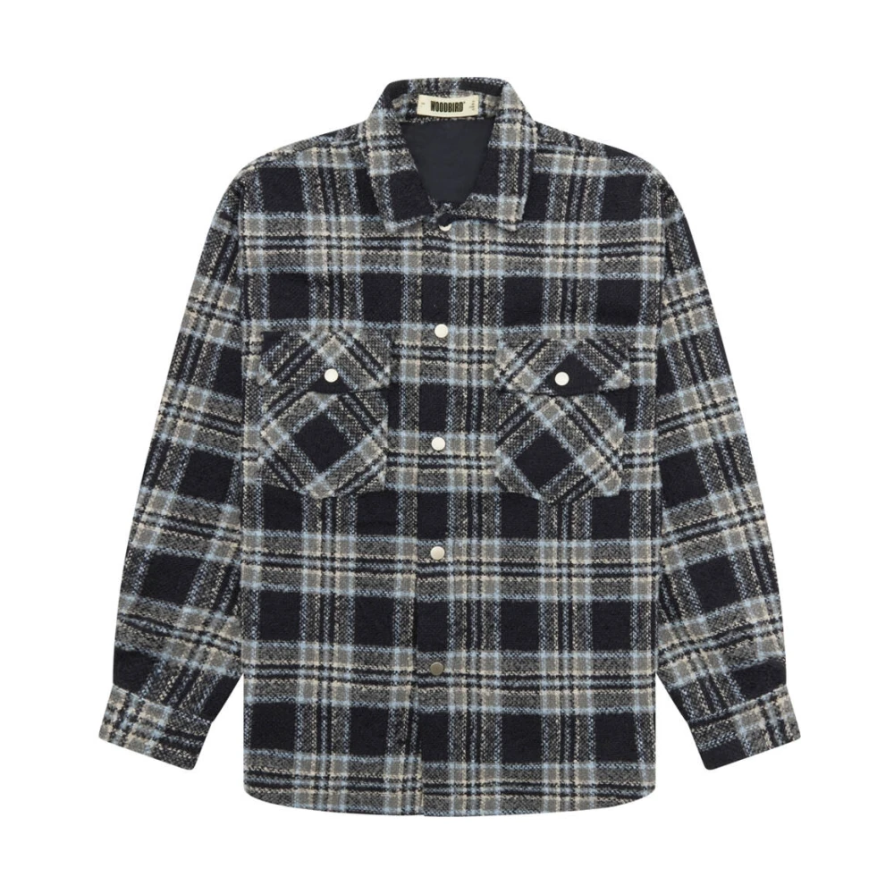 Woodbird Blauw Geruit Buck Shirt Blue Heren