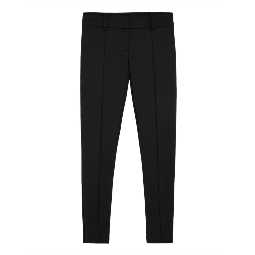 Patrizia Pepe Vrouw Zwart Broeken Dames, M, Katoen, Slim Pants