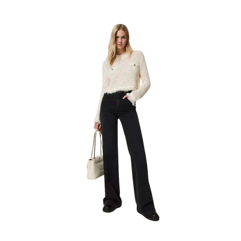 Twinset Seizoenspasvorm Denim Jeans Black Dames