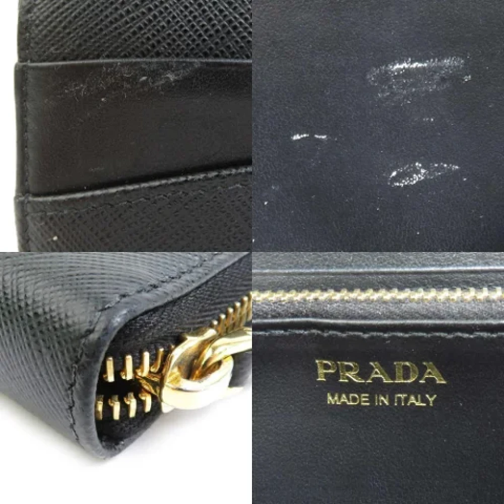 Prada Vintage Pre-owned Leather wallets Black Dames