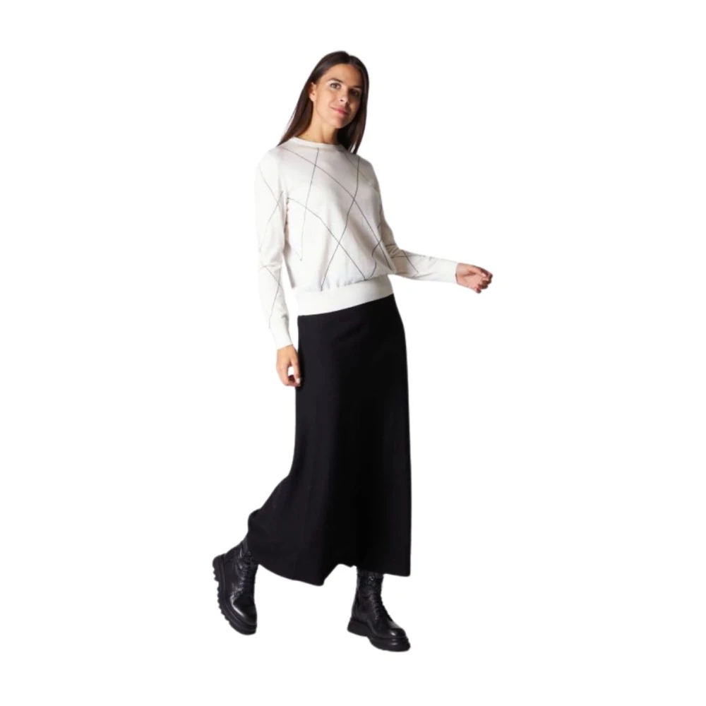 Liviana Conti Witte Trui met Diamantpatroon White Dames