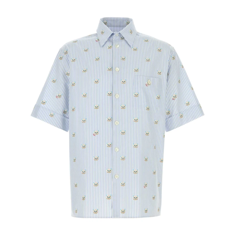 Valentino Garavani Men's Blue Embroidered Oxford Shirt