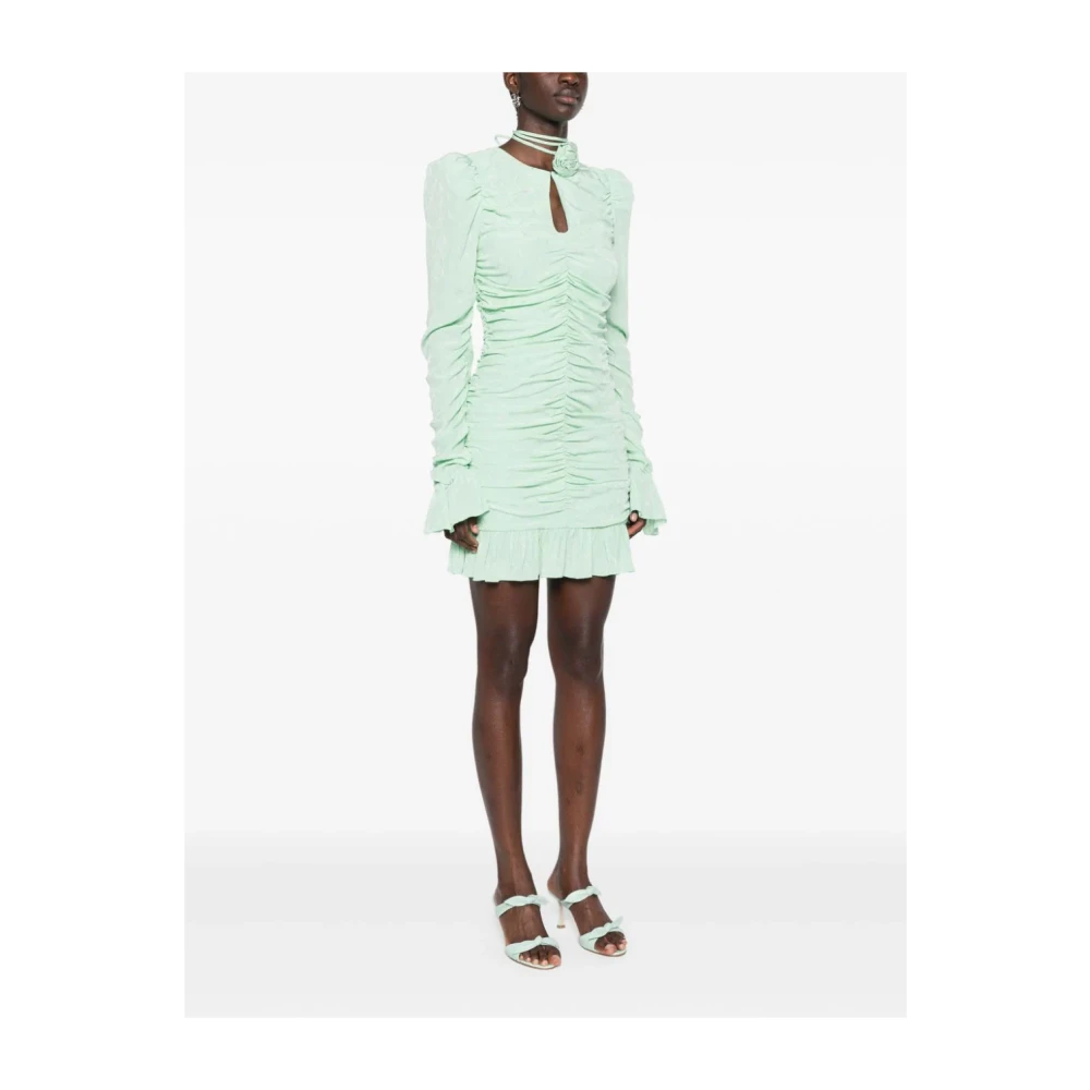 Rotate Birger Christensen Groene Mini Jurk met Sleutelgat Detail Green Dames