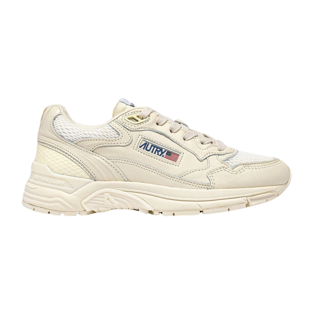 Autry Women's White Mesh And Leather Hyperway Trainers