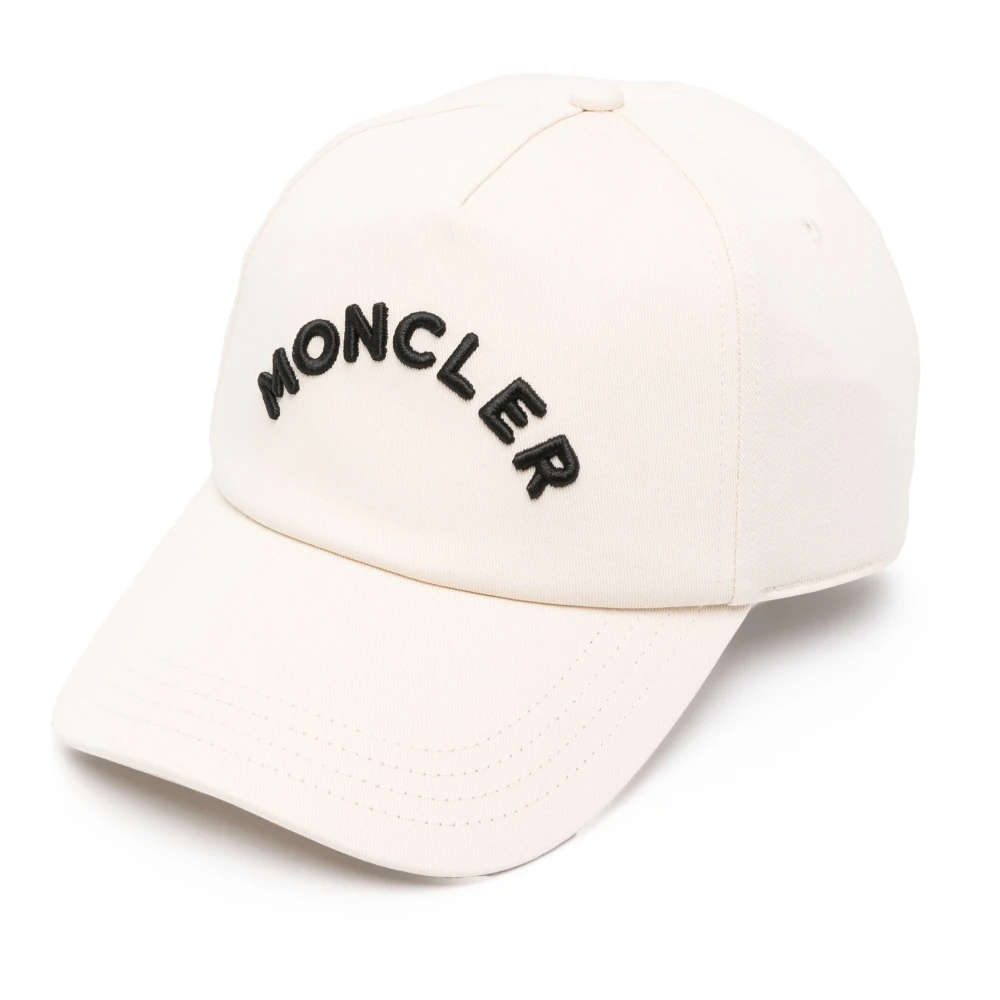 Moncler Witte Geborduurde Katoenen Hoed White Heren