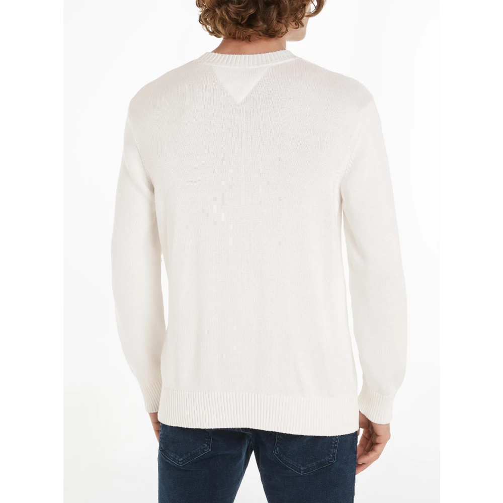 Tommy Jeans Witte Sweater Regular Badge White Heren