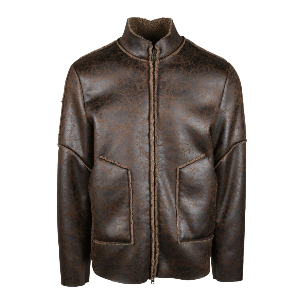 Daniele Alessandrini Grijze Polyester Jas Brown Heren