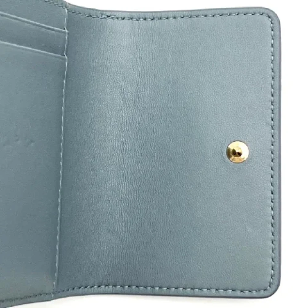 Dior Vintage Pre-owned Leather wallets Blue Dames