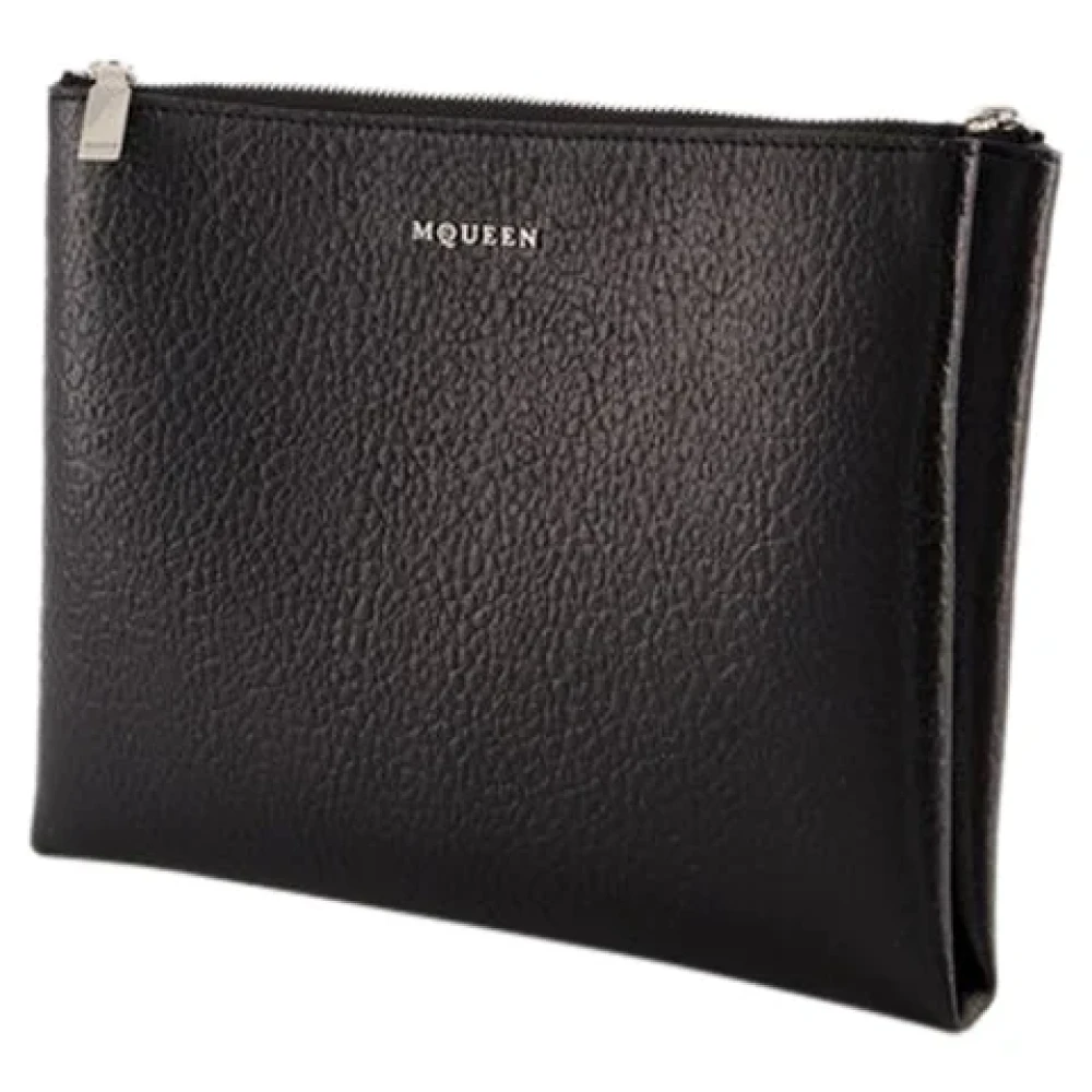 alexander mcqueen Leather clutches Black Dames