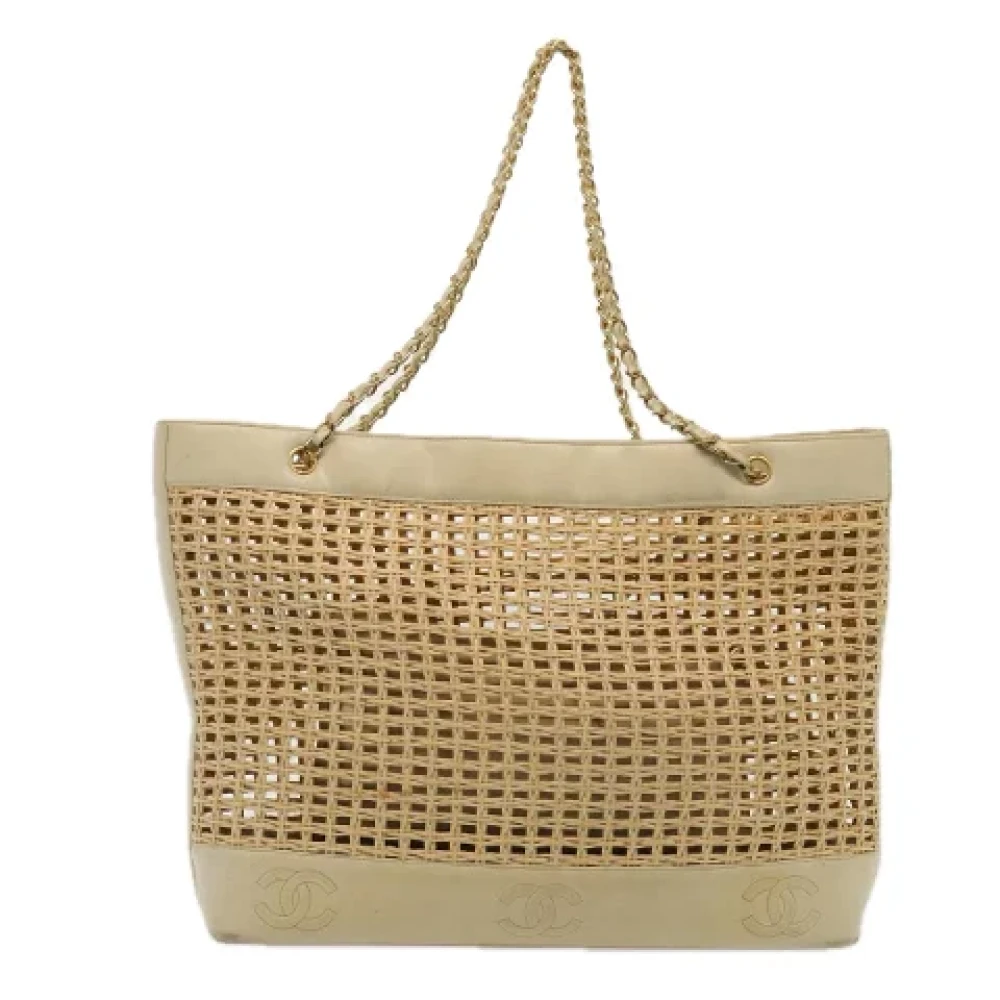 Chanel Vintage Pre-owned Fabric totes Beige Dames