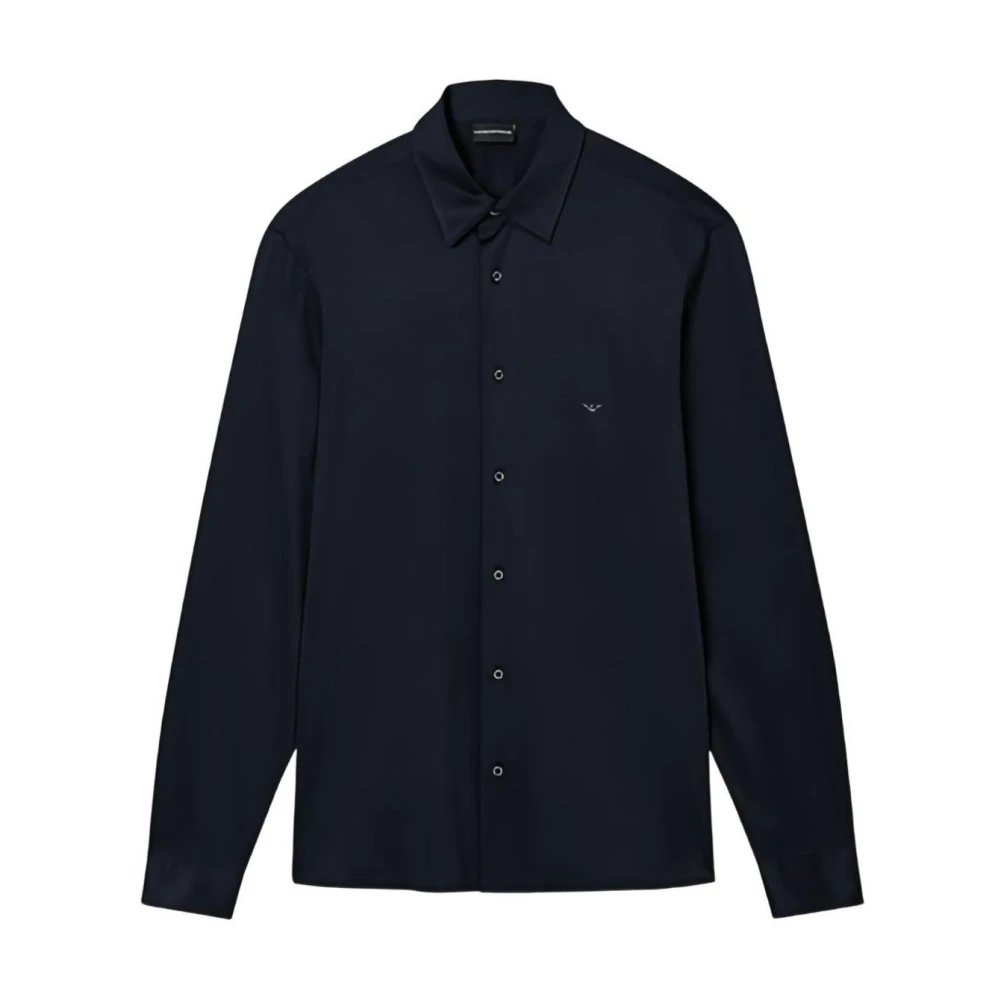 Emporio Armani Slim-Fit Shirt In A Lyocell-Blend Jersey - Male - Casual Shirts - Blue - L - Shirts
