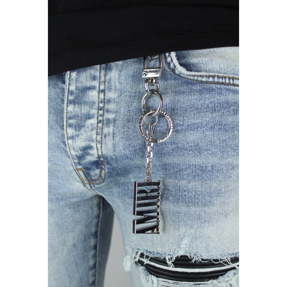 Amiri Zilveren Sleutelhanger Stijlvol en Chic Gray Heren