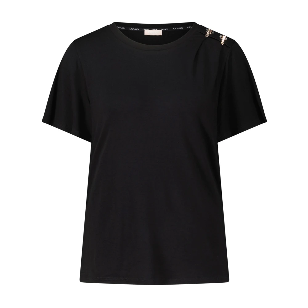 Liu Jo Gouden Accent T-Shirt Black Dames