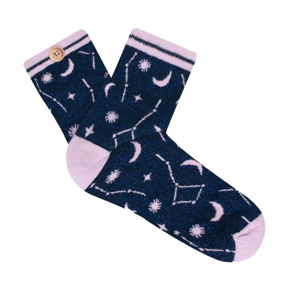 Cabaia Glinsterende onafscheidelijke sokken Blauw Blue Dames
