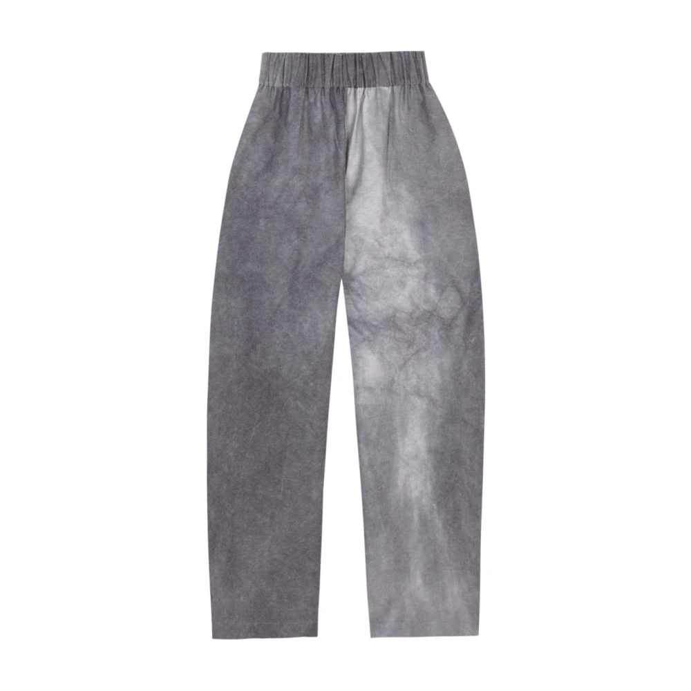 Cortana Women's Gray Wide Trousers,, Rocco, Linen And Virgin Wool Trousers In Lilac Mélange 2XL