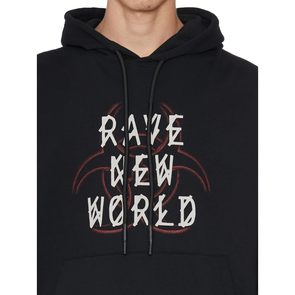 44 Label Group Hoodie met capuchon en kangoeroezak Black Heren