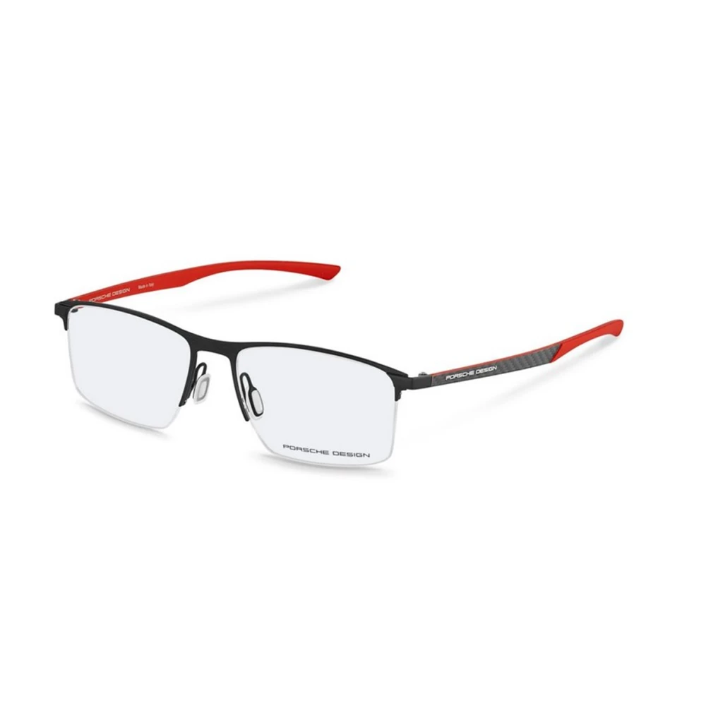 Porsche Design Svart Röd Solglasögon Modell P8752A Black, Unisex