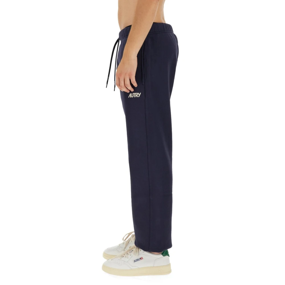 Autry Logo Joggingbroek Regular Fit Katoen Blue Heren