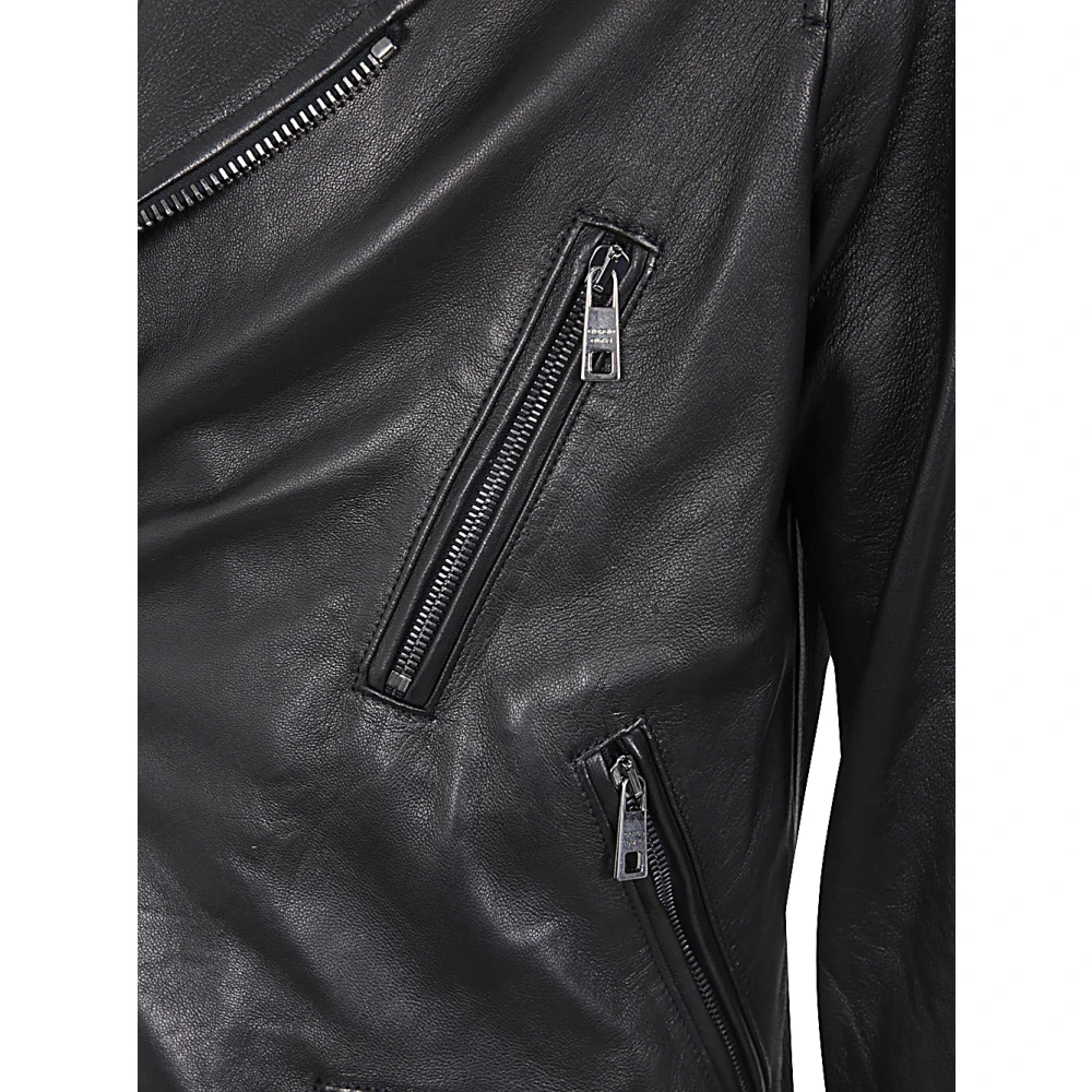 Giorgio Brato Schapenvacht Biker Jas Black Heren
