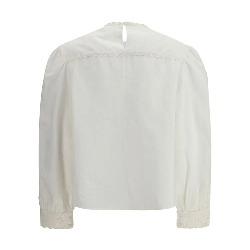 Isabel Marant Étoile Elegante Blouse met Kantdetail en Knoopsluiting White Dames