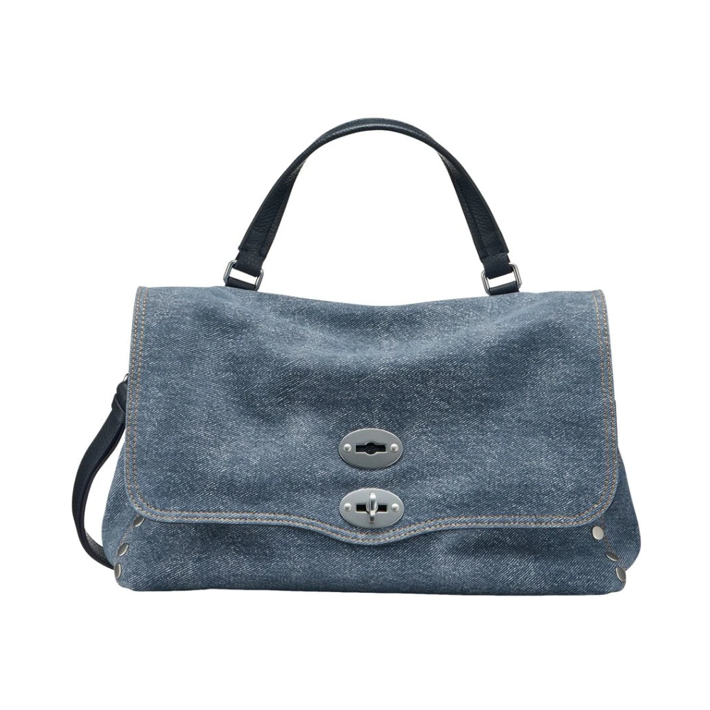 Zanellato Denim Schoudertas met Verstelbare Band Blue Dames
