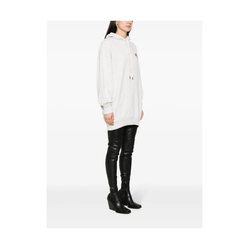 Isabel marant Grijze hoodie met flock-logo White Dames