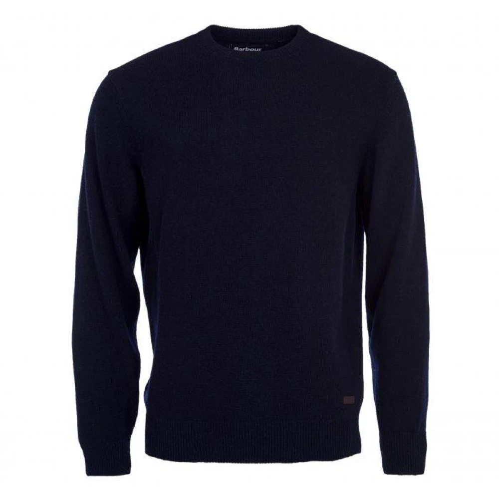 Barbour Armbåge Patch Crew Neck Sweater Blue, Herr