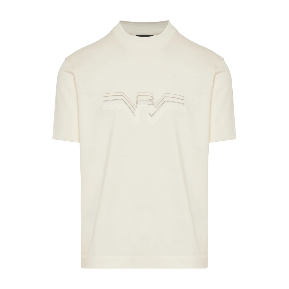 Emporio Armani Katoenen T-shirt met 3D Design White Heren