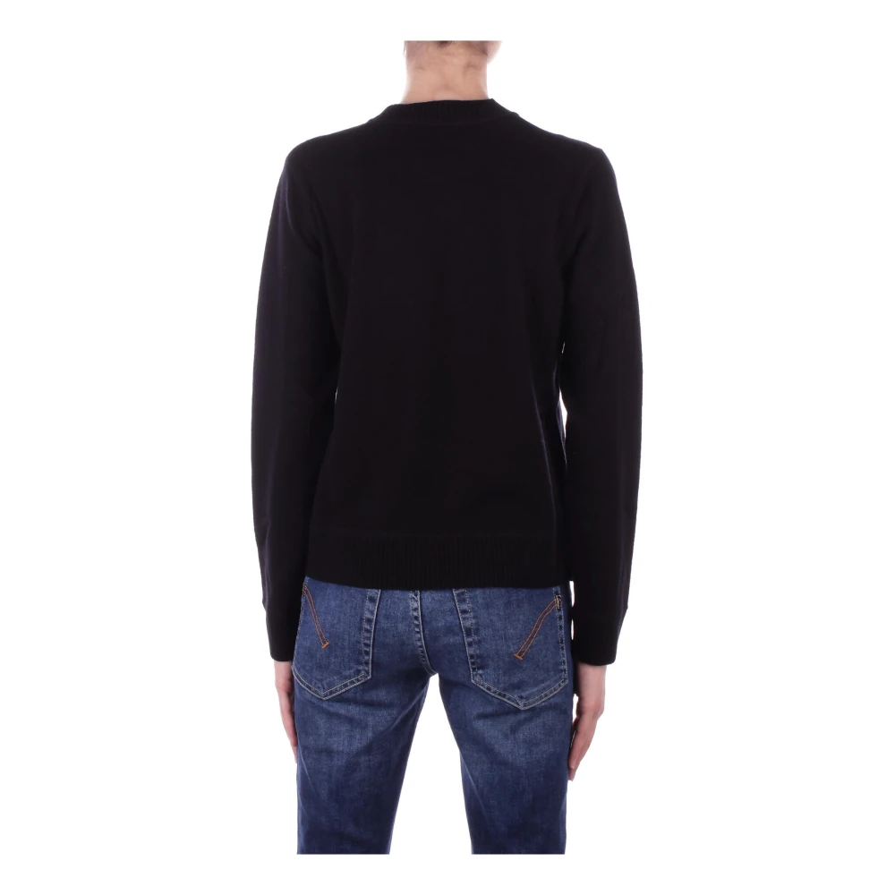 Elisabetta Franchi Geborduurde Logo Sweaters Black Dames