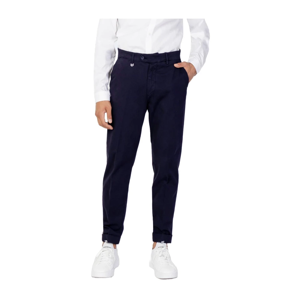 Antony Morato Men's Blue Regular Fit Stretch Chino Trousers