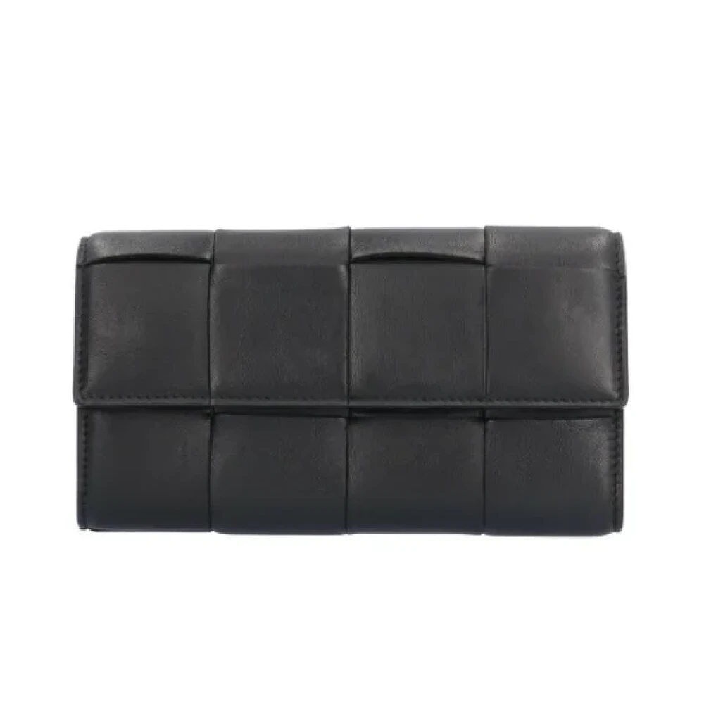 Bottega Veneta Vintage Pre-owned Leather wallets Black Dames