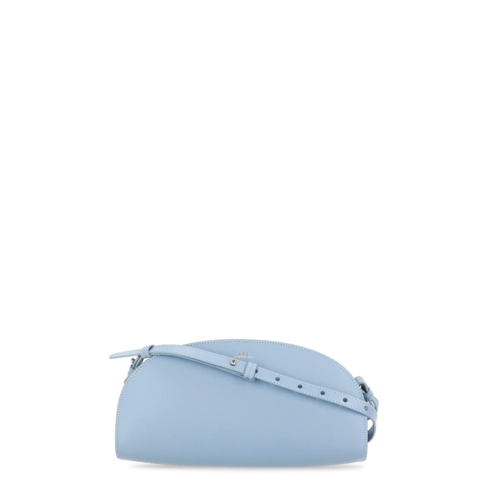 A.p.c. Lichtblauwe Leren Schoudertas Blue Dames