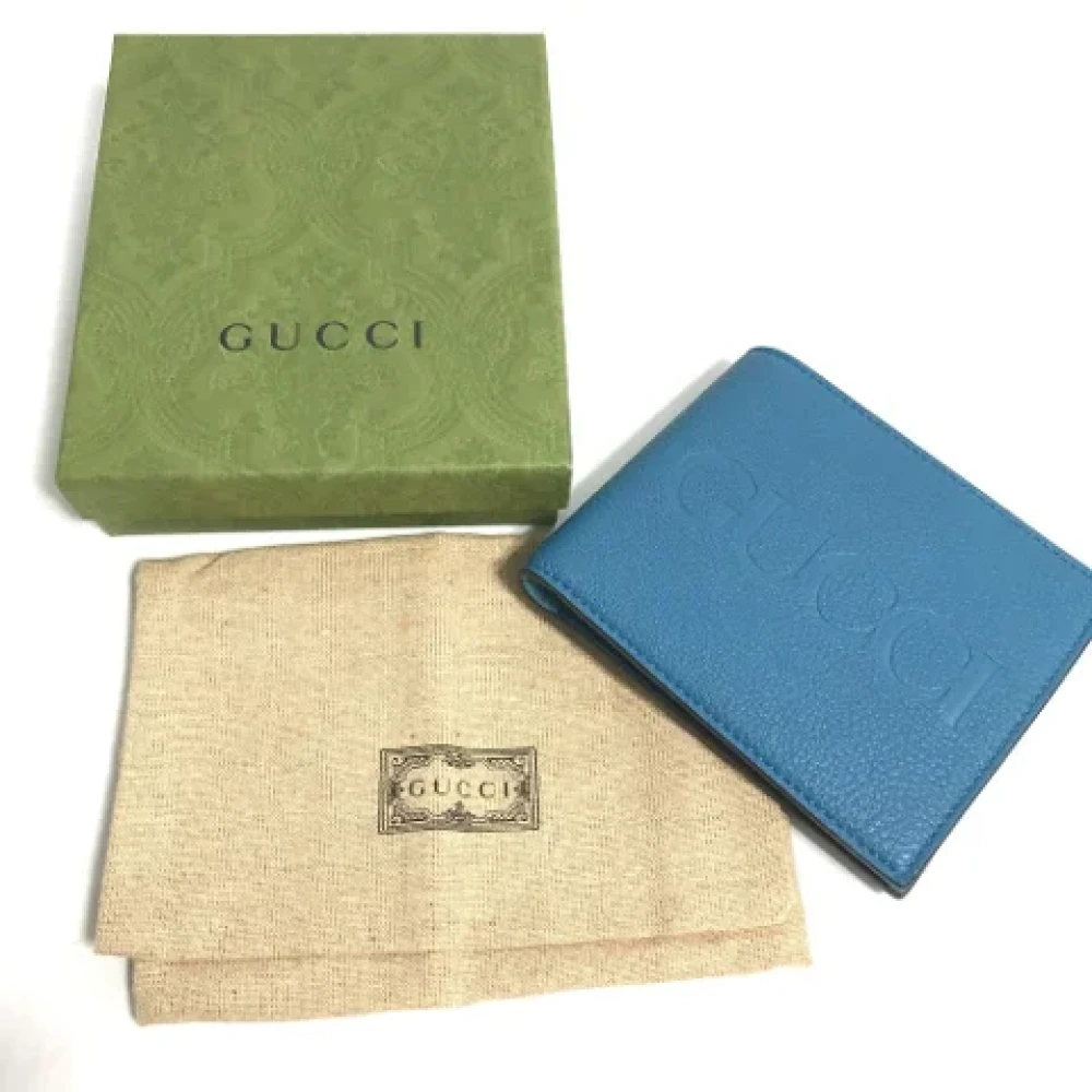 Gucci Vintage Pre-owned Leather wallets Blue Heren