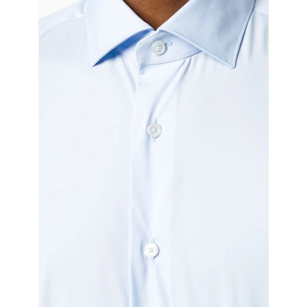 Xacus Slim Fit Katoenen Overhemd Celeste Blue Heren