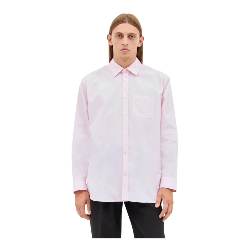 The Row Katoenen Poplin Klassieke Kraag Shirt Pink Heren