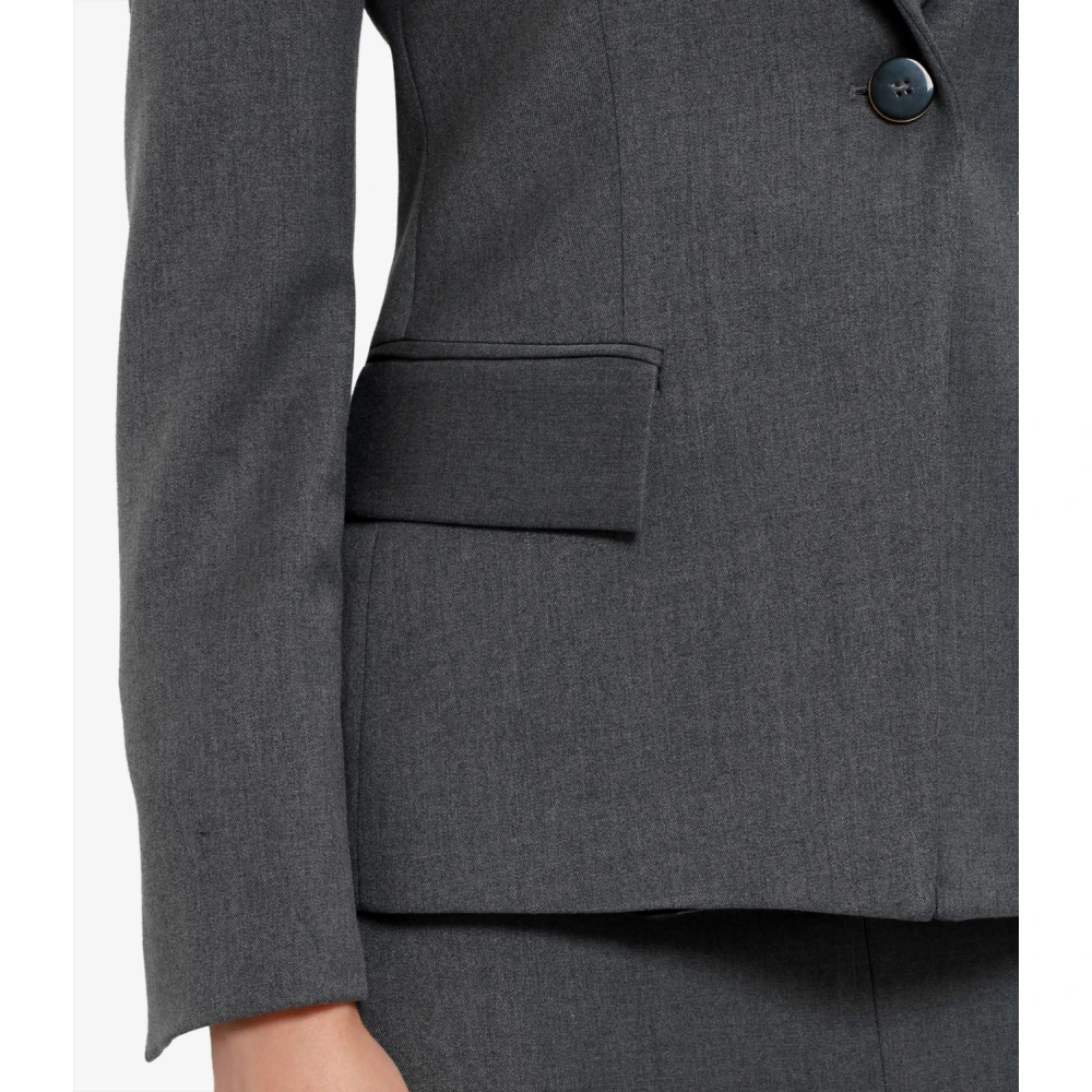 Simona Corsellini Stijlvolle Viscose Blend Jas Gray Dames