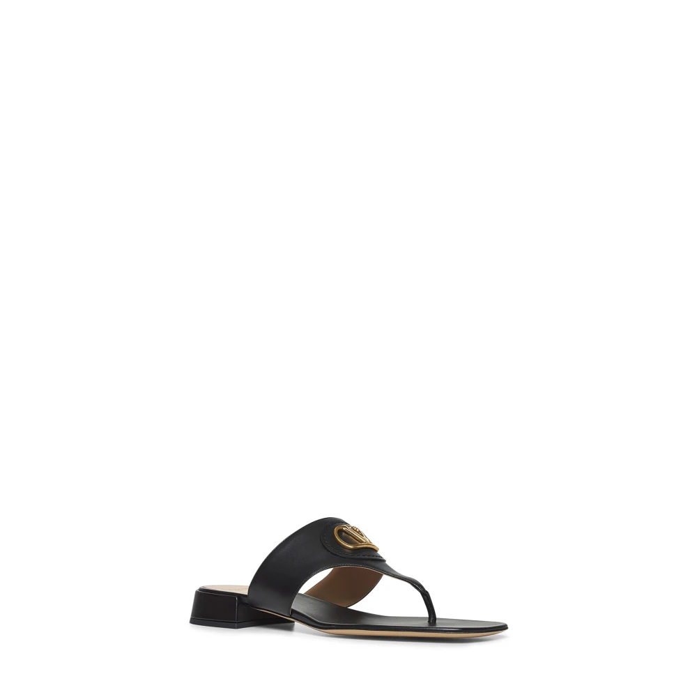 Valentino Garavani , Flip Flops, Female, Black, 3 Uk, Vlogo Signature Slide Sandal - Image 2