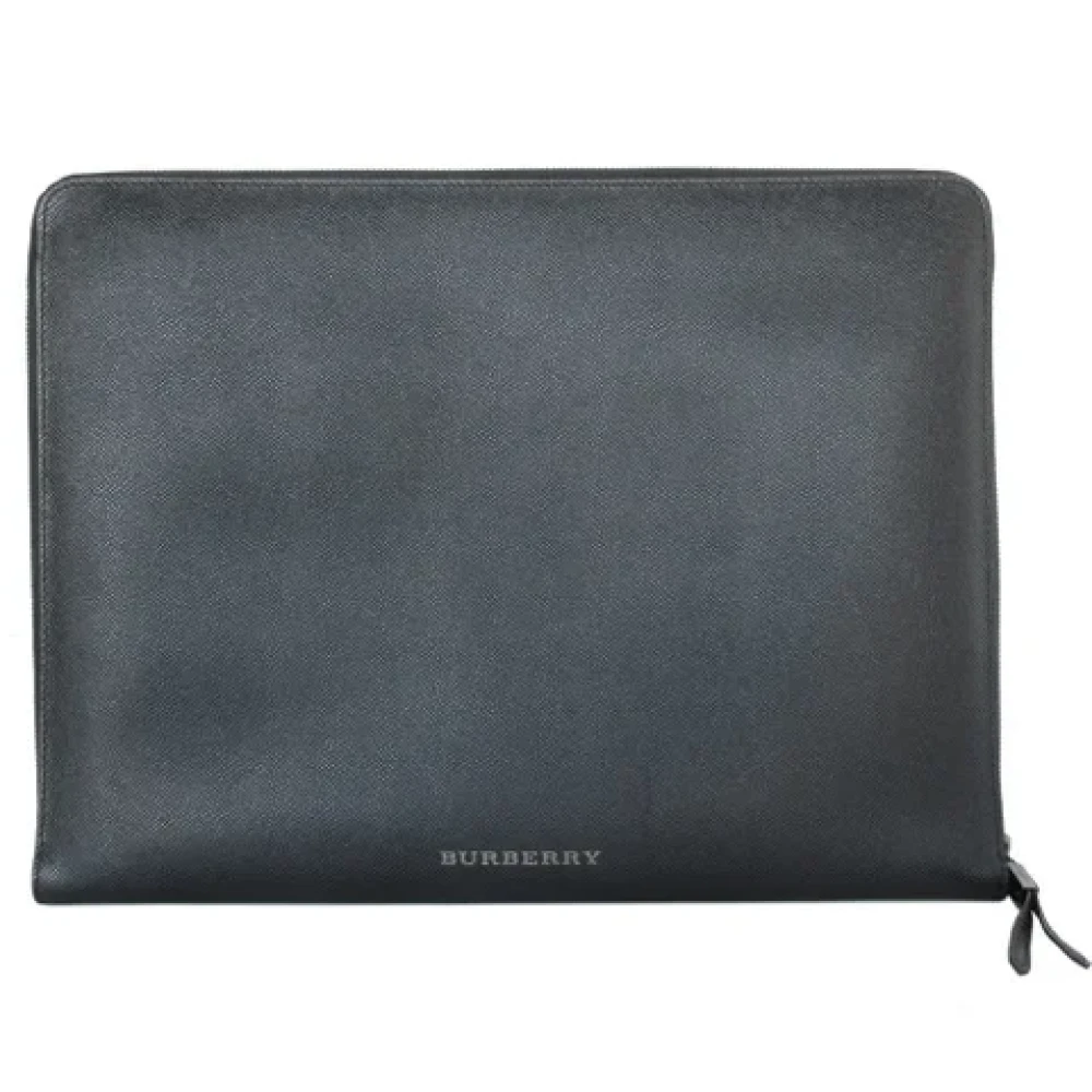 Burberry Vintage Pre-owned Leather clutches Black Dames