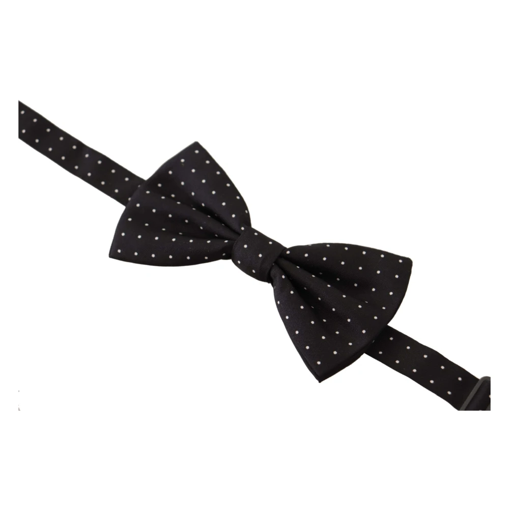 Dolce & Gabbana Polka Dot Zijden Vlinderdas Black Heren