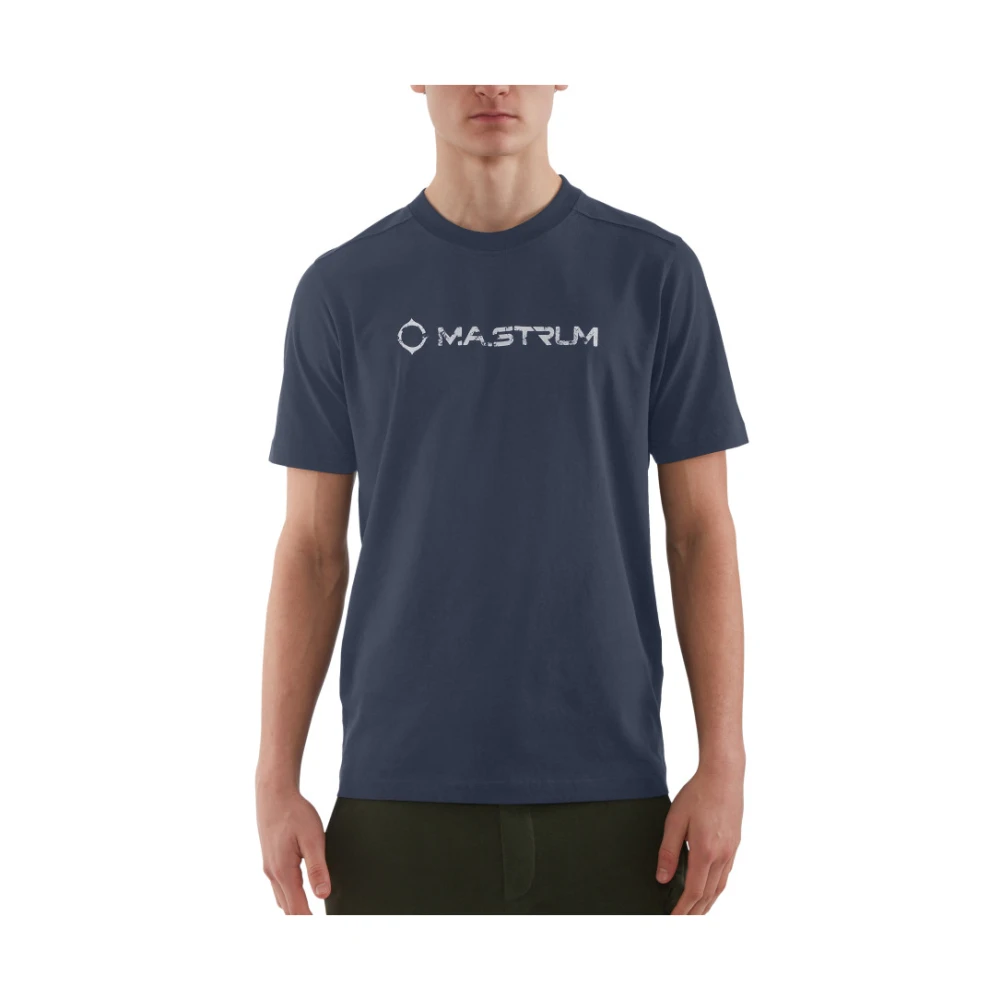 Ma.strum Gescheurd Logo Tee Ink Navy Blue Heren